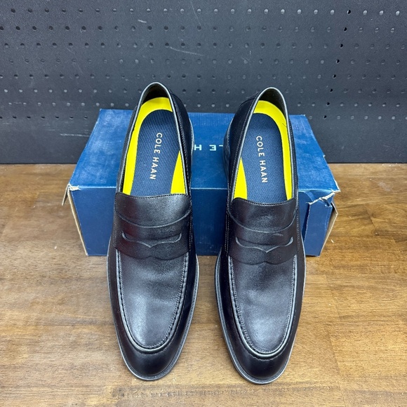 New W/ Box! Men's Cole Haan Black Leather Hawthorne Pen Business Loafers Size 13 - Picture 3 of 5